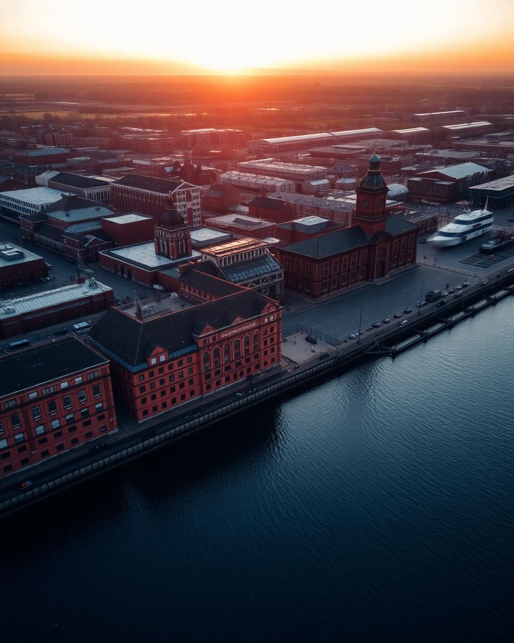 Liverpool waterfront at golden hour